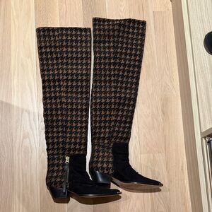 Shutz Tenia Houndstooth Over the Knee Boots